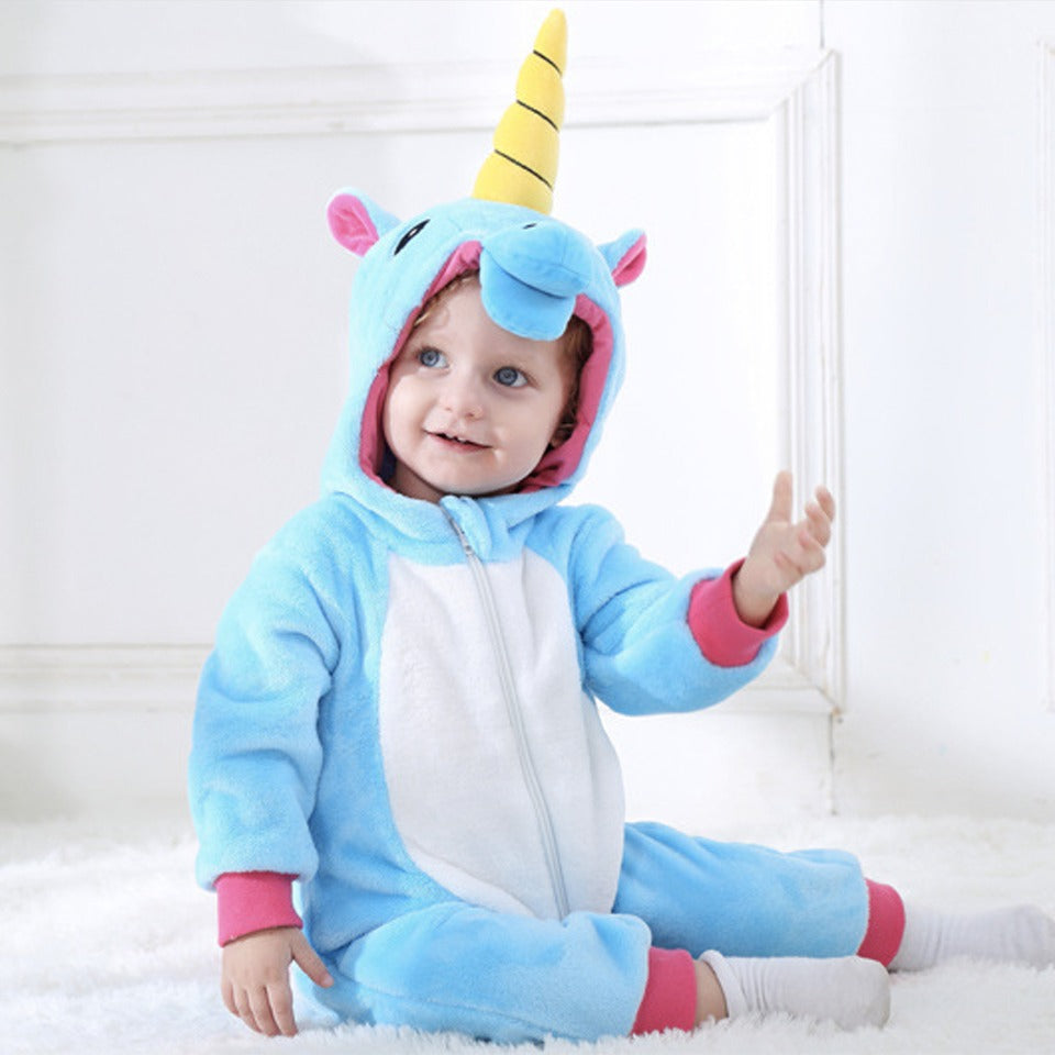 combinaison licorne bleue bébé