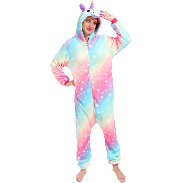 combinaison pyjama licorne arc-en-ciel 1