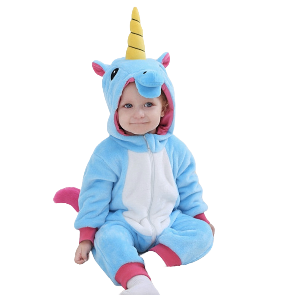 combinaison pyjama licorne bleue bébé