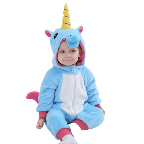 combinaison pyjama licorne bleue bébé