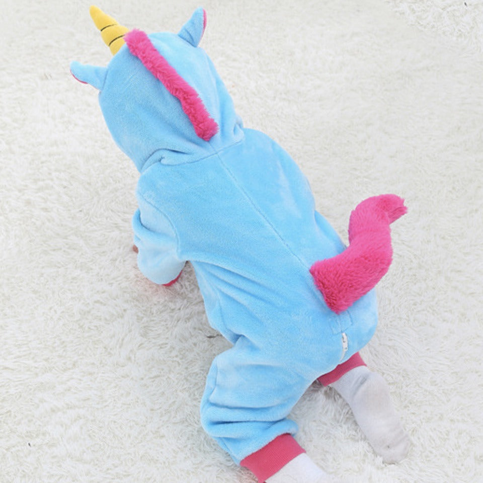 pyjama combinaison licorne bleue bébé