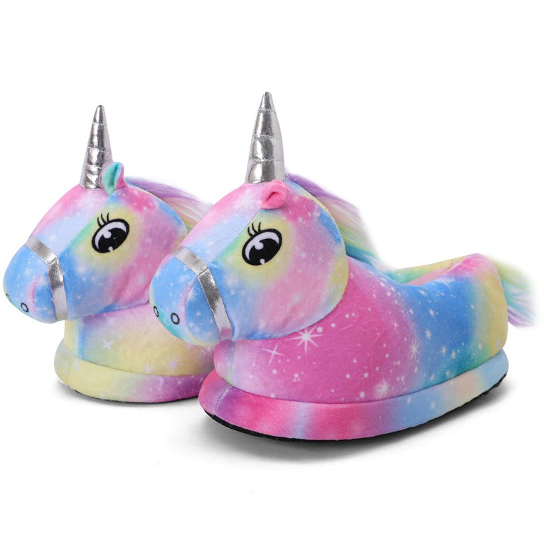 Pantoufles Licorne Arc-en-ciel