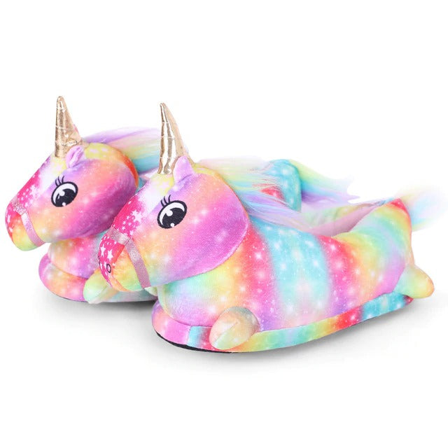 Pantoufles Licorne Arc-en-ciel