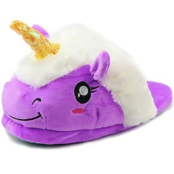 Pantoufles Licorne Violette