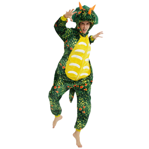 kigurumi tricératops vert