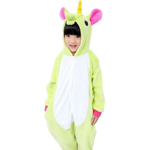 Combinaison Pyjama <br> Licorne Verte Enfant